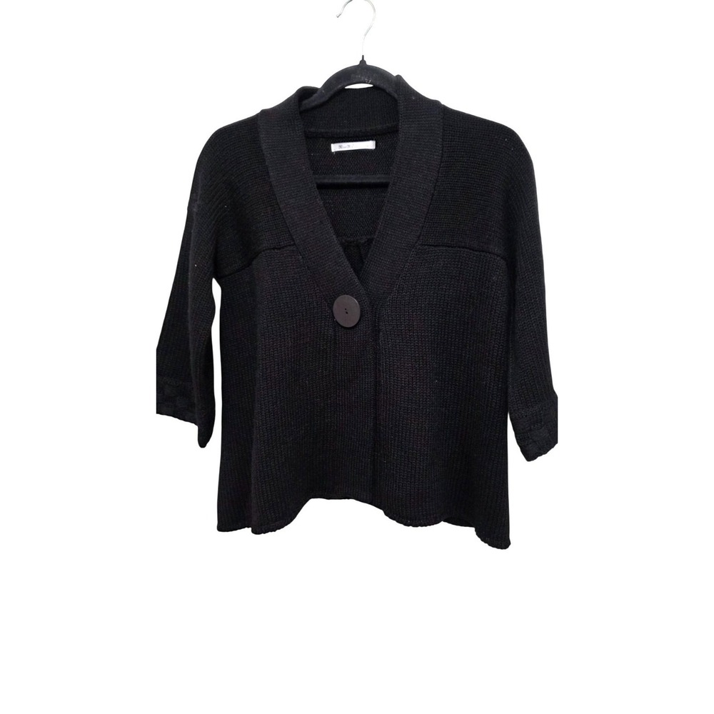 Miss Me Collection Black‎ Button Front Knit Cardigan Sweater 3/4 Sleeves S